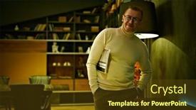  Presentation with rest - Colorful PPT theme enhanced with respectable-middle-aged-man backdrop and a tawny brown colored foreground