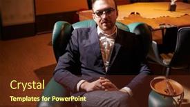  Presentation with rich man - Cool new presentation design with respectable-middle-aged-man backdrop and a tawny brown colored foreground