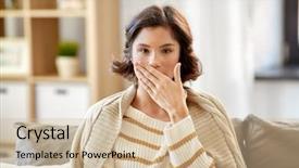  Presentation with concept for problem solving many - Audience pleasing presentation design consisting of respiratory - cold and health problem concept backdrop and a soft green colored foreground