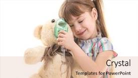  Presentation with nebulizer - Slides featuring respiratory - cute little girl holding toy background and a coral colored foreground