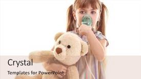  Presentation with respiratory - Beautiful presentation featuring respiratory - cute little girl using nebulizer backdrop and a coral colored foreground