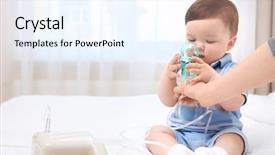  Presentation with respiratory - Beautiful slide set featuring respiratory - health care concept woman backdrop and a sky blue colored foreground