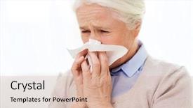  Presentation with home health care - Slide deck with respiratory - health care flu hygiene age background and a soft green colored foreground