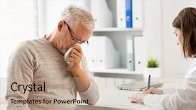  Presentation with medical clipboard - Beautiful slide set featuring respiratory - medicine age health care flu backdrop and a coral colored foreground
