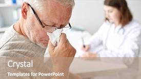  Presentation with respiratory - Cool new PPT theme with respiratory - medicine age health care flu backdrop and a coral colored foreground