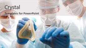  Presentation with mask - Slide deck having respiratory - photo of anesthetists with mask background and a lemonade colored foreground