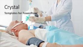  Presentation with respiratory - Theme featuring respiratory - senior patient with endotracheal tube background and a light gray colored foreground