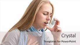  Presentation with respiratory - Cool new slide set with respiratory - young woman using an asthma backdrop and a soft green colored foreground