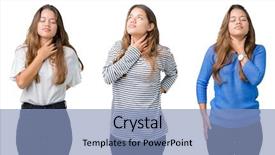  Presentation with respiratory - Colorful presentation enhanced with respiratory infections - collage of beautiful young woman backdrop and a light blue colored foreground