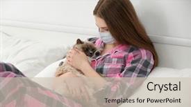  Presentation with allergy - Audience pleasing PPT theme consisting of respiratory protection - animal allergy concept beautiful woman backdrop and a soft green colored foreground