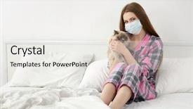  Presentation with respiratory - PPT theme having respiratory protection - animal allergy concept beautiful woman background and a white colored foreground