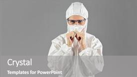  Presentation with growth - PPT layouts with respiratory protection - half-growth portrait of woman background and a gray colored foreground