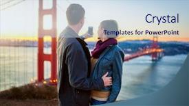  Presentation with sun rise - Cool new presentation theme with responsabilidad social - couple taking selfie in front backdrop and a sky blue colored foreground