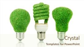  Presentation with light bulb - Cool new presentation theme with responsabilidad social - eco light bulb isolated backdrop and a cream colored foreground