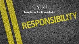  Presentation with responsibility - Presentation design having responsibility written on the road background and a dark gray colored foreground