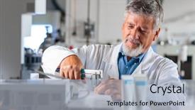  Presentation with professor - PPT theme consisting of responsible physicians - senior chemistry professor doctor background and a light blue colored foreground