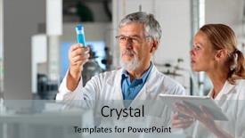  Presentation with professor - Slides enhanced with responsible physicians - senior chemistry professor doctor background and a light gray colored foreground