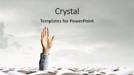  Presentation with drowning - Cool new presentation theme with resque - hand of person drowning backdrop and a light gray colored foreground