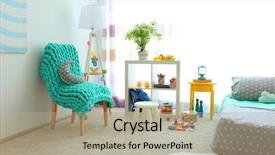  Presentation with kids room children smile - Audience pleasing slide deck consisting of rest area - beautiful children room interior backdrop and a mint green colored foreground