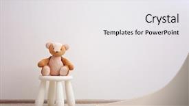  Presentation with toy - Colorful presentation design enhanced with rest area - children stool with toy backdrop and a white colored foreground