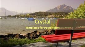  Presentation with rest - Cool new presentation theme with rest area on the swiss mountains lake backdrop and a coral colored foreground