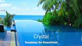  Presentation with paradise - Presentation design featuring rest-in-paradise-hotel background and a teal colored foreground