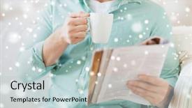  Presentation with sikkim news - Slide deck with rest news drinks and people background and a lemonade colored foreground