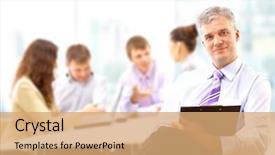  Presentation with rest - Colorful PPT theme enhanced with rest of his business team backdrop and a coral colored foreground