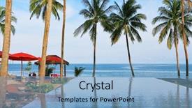  Presentation with pool side - Presentation theme featuring rest on pool side background and a light blue colored foreground