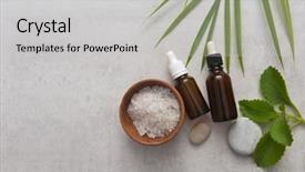  Presentation with instruction set - Beautiful slides featuring rest peace - spa treatments set on gray backdrop and a light gray colored foreground