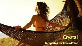  Presentation with tropical wedding anniversary - Presentation theme featuring kissing african penguins on the background and a tawny brown colored foreground