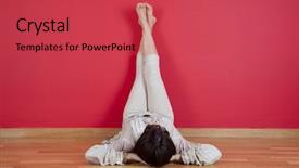  Presentation with rest - Audience pleasing slides consisting of rest room - woman laying on the floor backdrop and a red colored foreground