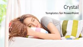  Presentation with sleeping - Cool new presentation design with rest sleep - beautiful young girl sleeping comfortably backdrop and a pink colored foreground