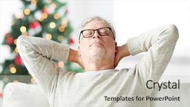  Presentation with exercise n old age - Slide deck featuring rest sleep - old age holidays comfort background and a  colored foreground