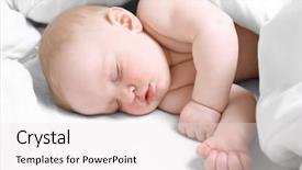  Presentation with sleeping baby - Audience pleasing slide deck consisting of rest sleep - peaceful baby sleeping backdrop and a white colored foreground