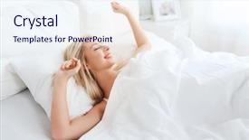  Presentation with rest - Presentation theme having rest sleeping comfort and people background and a sky blue colored foreground