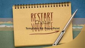  Presentation with personal development - Beautiful presentation theme featuring restart-your-life-inspirational-note backdrop and a yellow colored foreground