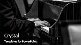 Presentation with piano black white - Colorful PPT layouts enhanced with classic restaurant - close-up on a man's hand backdrop and a black colored foreground