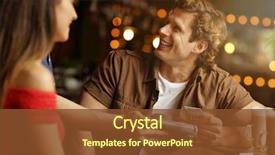  Presentation with credit card icon - Presentation theme consisting of restaurant - cute couple on a date background and a tawny brown colored foreground