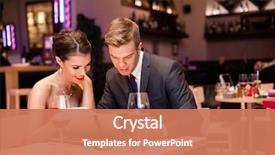  Presentation with restaurant menu - Beautiful slides featuring restaurant - smiling couple reading menu backdrop and a coral colored foreground