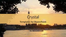  Presentation with nile river - Amazing PPT theme having egyptian restaurant - sunset over nile river backdrop and a yellow colored foreground