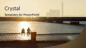  Presentation with nile river - Cool new PPT theme with egyptian restaurant - sunset over nile river backdrop and a lemonade colored foreground