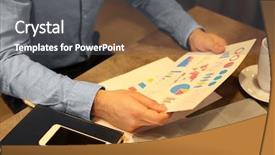  Presentation with marketing - Theme having restaurant analytics - marketing manager holding paper sheet background and a  colored foreground