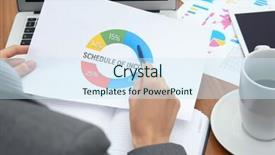  Presentation with marketing - Beautiful theme featuring restaurant analytics - young female marketing manager working backdrop and a cool aqua colored foreground