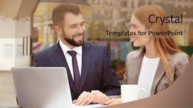  Presentation with managers - Audience pleasing slides consisting of restaurant analytics - young marketing managers working backdrop and a  colored foreground