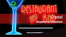  Presentation with cocktail bar - Audience pleasing presentation theme consisting of restaurant and bar neon sign backdrop and a crimson colored foreground