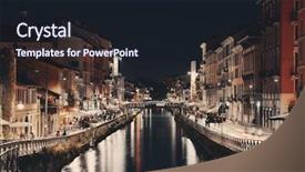  Presentation with bars and restaurant - Presentation consisting of restaurant and bars in milan background and a  colored foreground