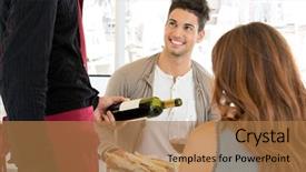  Presentation with restaurant waiter - Audience pleasing slide deck consisting of restaurant and waiter serving backdrop and a coral colored foreground