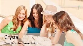  Presentation with shells beach summer holiday - PPT layouts with restaurant app - summer holidays vacation and technology background and a lemonade colored foreground