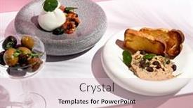  Presentation with appetizers - Beautiful presentation featuring restaurant-appetizers-on-white-table backdrop and a lemonade colored foreground